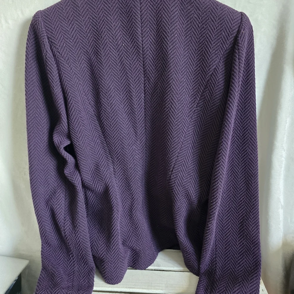 Armani Collezioni Blazer Jacket Women's SZ 4 Purple Textured business  Italy VTG - Picture 4 of 5